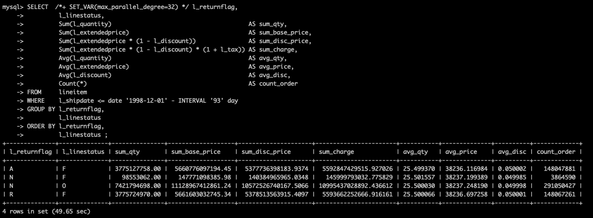 并行查询使用示例_并行查询_PolarDB MySQL数据库_云数据库PolarDB 阿里云技术文档 第2张