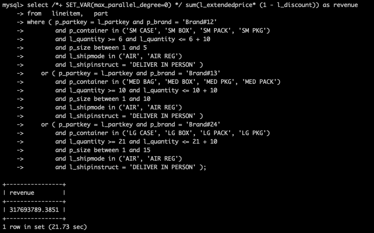 并行查询使用示例_并行查询_PolarDB MySQL数据库_云数据库PolarDB 阿里云技术文档 第5张