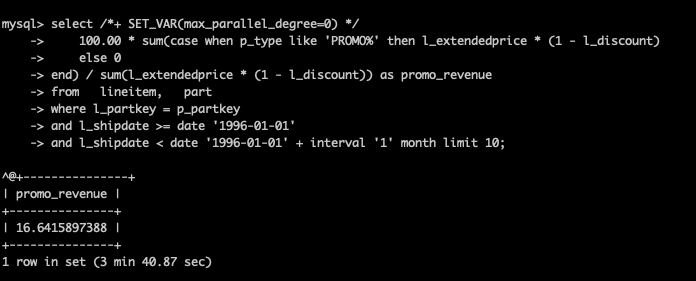 并行查询使用示例_并行查询_PolarDB MySQL数据库_云数据库PolarDB 阿里云技术文档 第11张