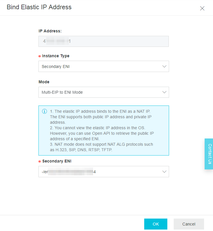 Associate an EIP with a secondary ENI