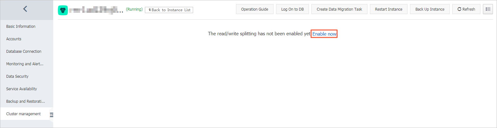 Cluster management - Enable now