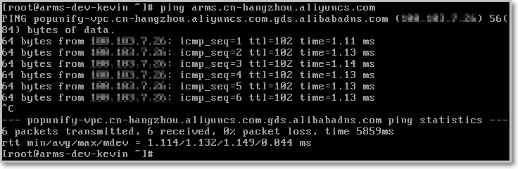 Ping Private Zone