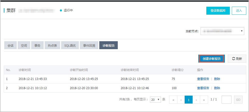 查看节点性能诊断报告_问题分析_诊断与优化_PolarDB MySQL数据库_云数据库PolarDB