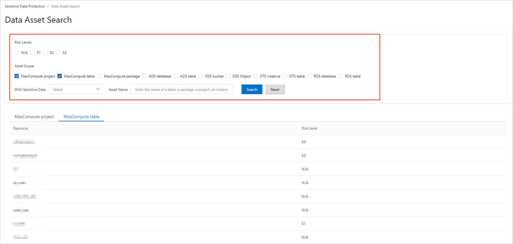 Query data assets