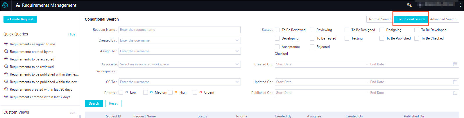 Conditional search