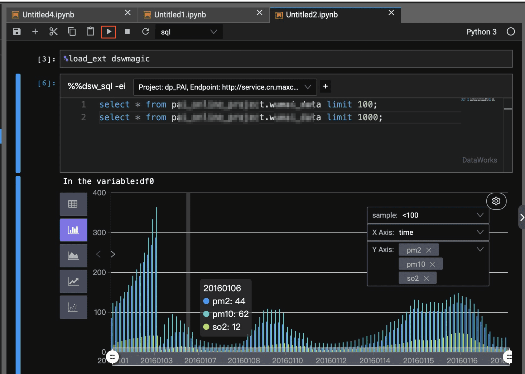 Run SQL statements