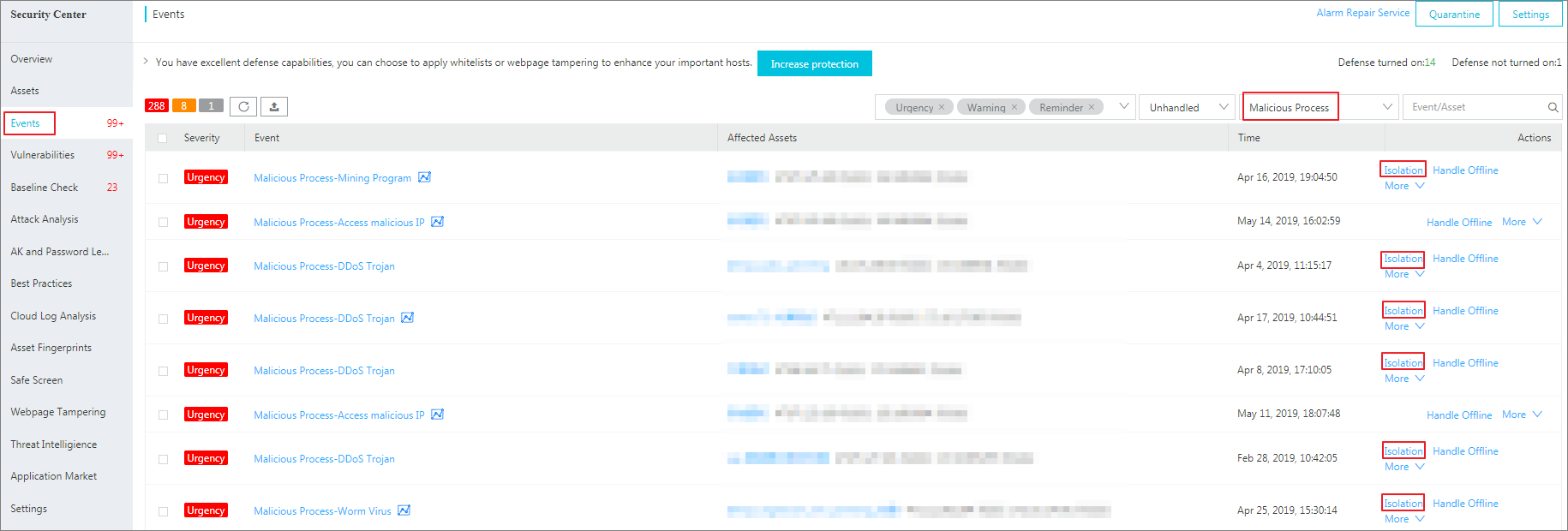 Quarantines files