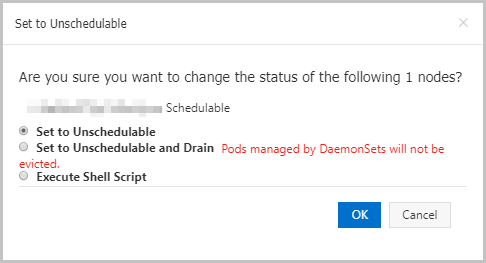 Set a node to unschedulable