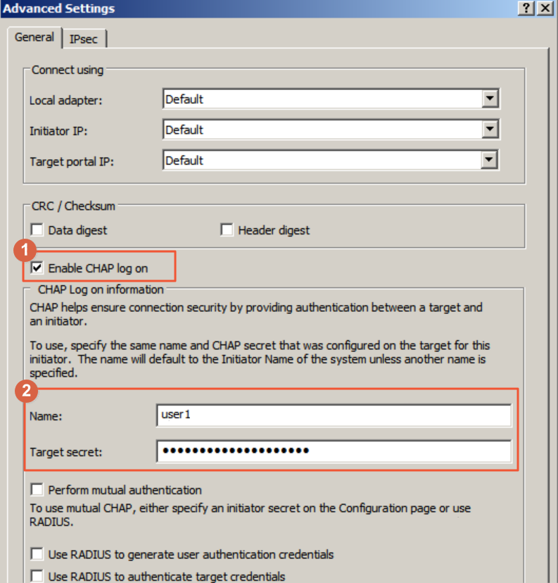 CHAP authentication