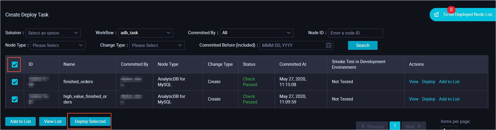 Figure 2 : View tasks to be published