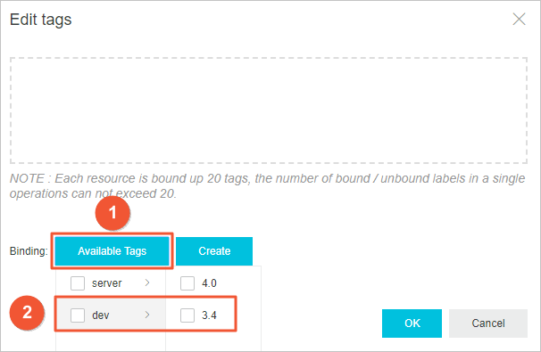 Bind tags