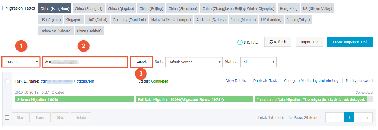 Search for DTS instances