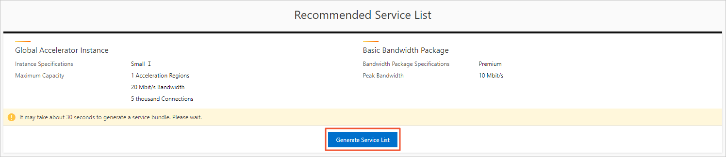 Generate service list