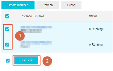 Create tags for multiple instances