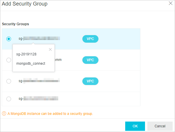 Add a security group