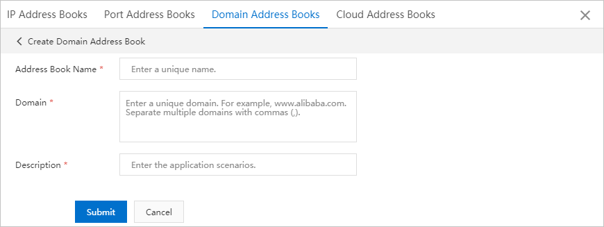 Create a domain address book