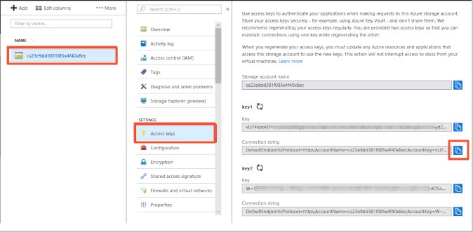 View a connection string