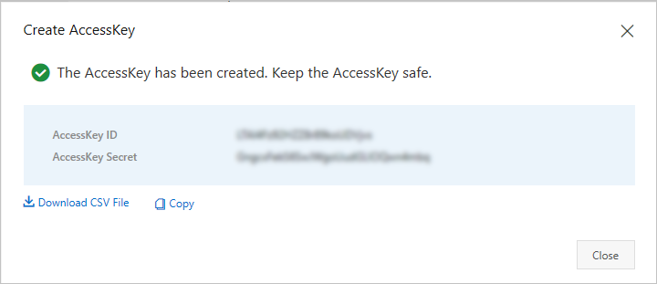 Create an AccessKey pair