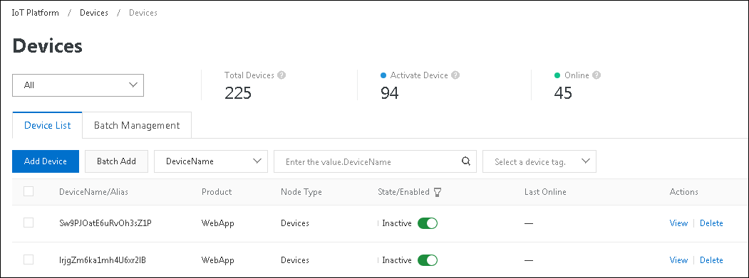Device list