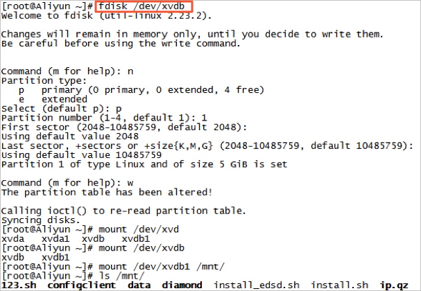 Restore a partition by using fdisk