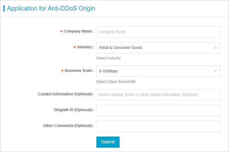 Apply for an Anti-DDoS Origin Enterprise instance