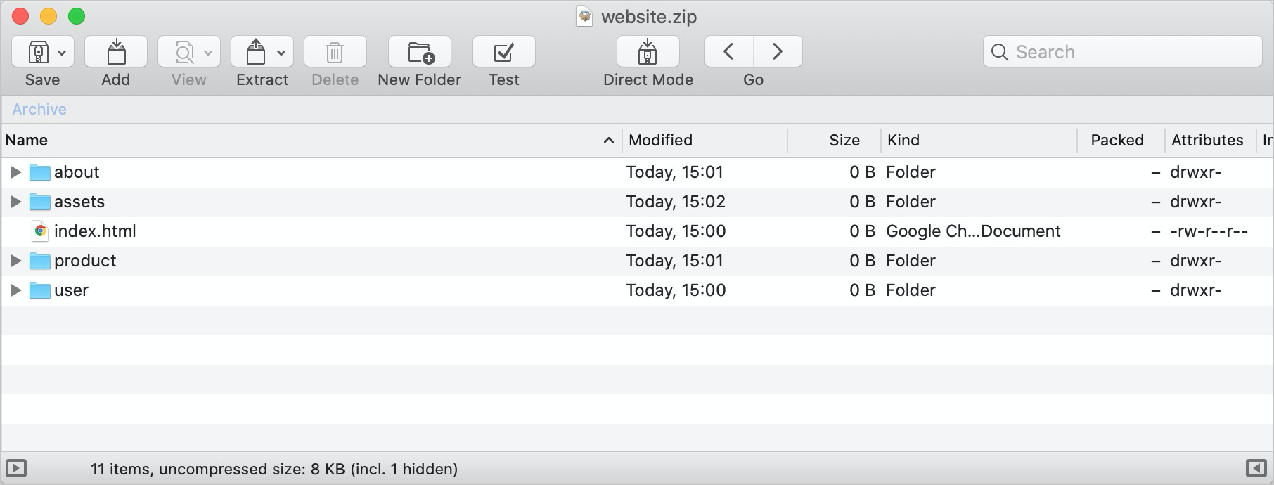 Package a static website