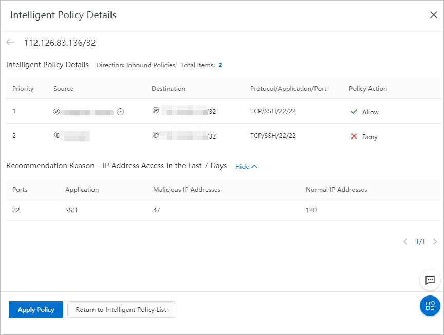 Intelligent Policy Details