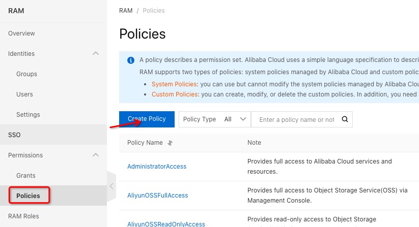 Batch operation - Create Policy