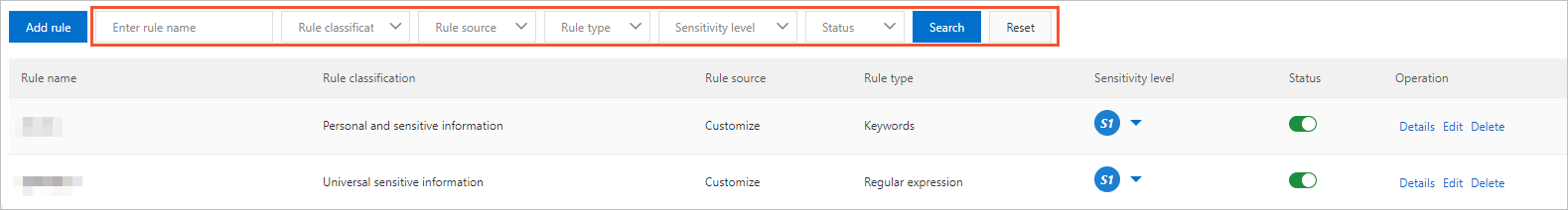 Query rules