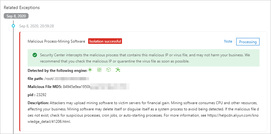Enable virus blocking to block mining programs