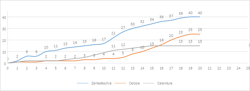 Scatter chart with smooth lines