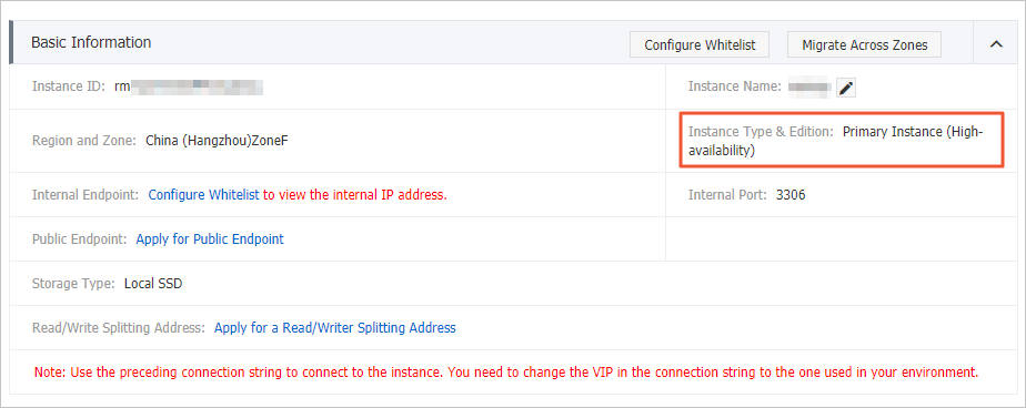 Instance Type & Edition