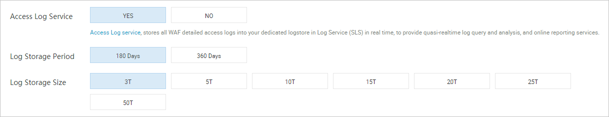 Configurations on the buy page
