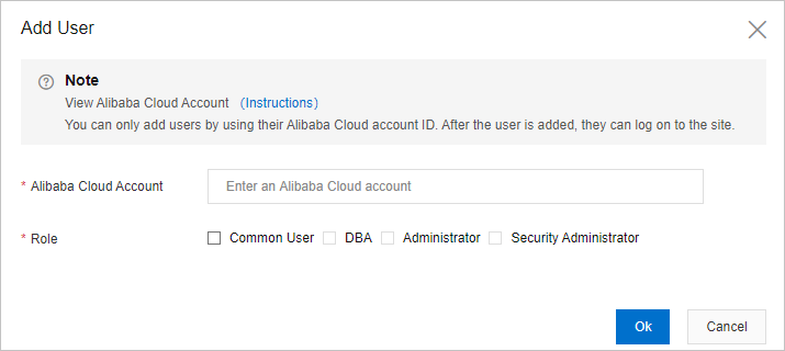 Add User dialog box