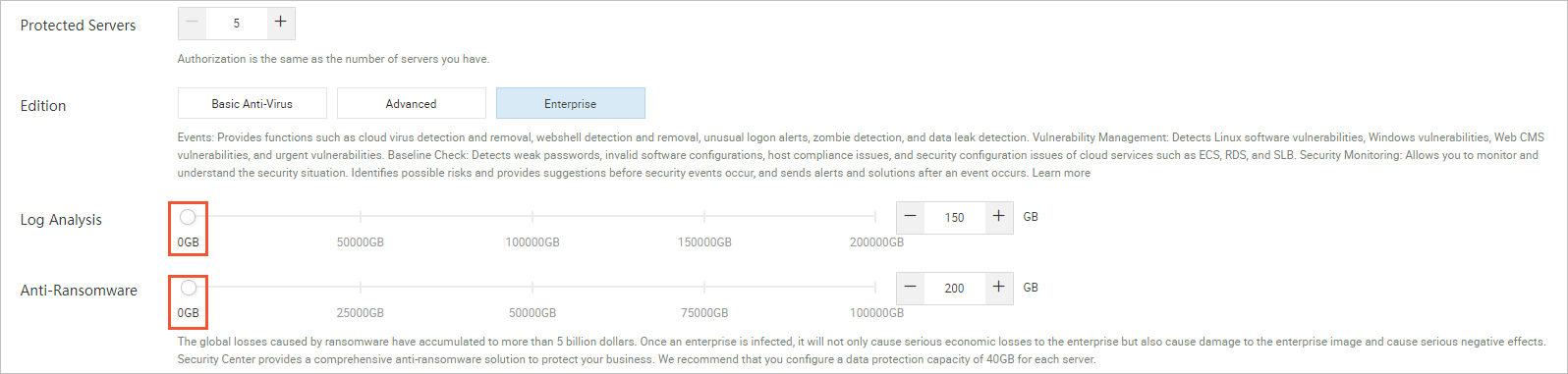 Buy page settings