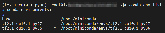 View conda environments