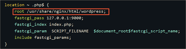 The configuration file of NGINX