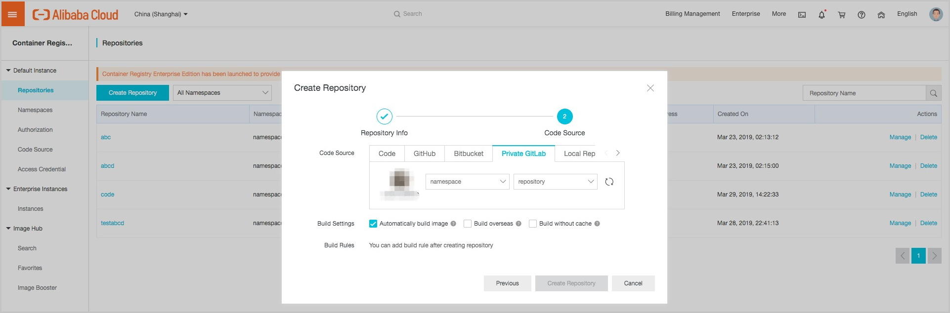 Create a repository
