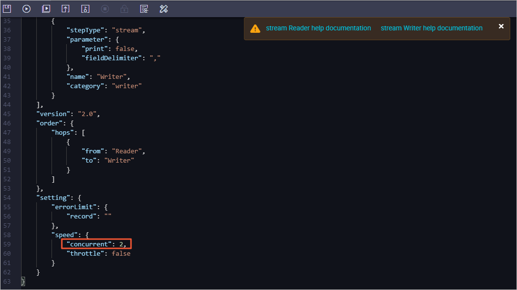Configure the concurrency by using the code editor