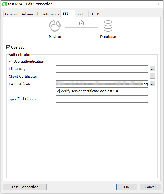 mysql workbench disable ssl