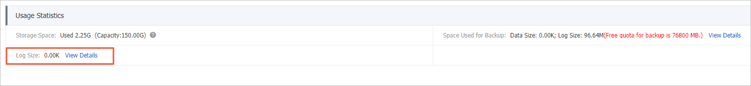 SQL log size