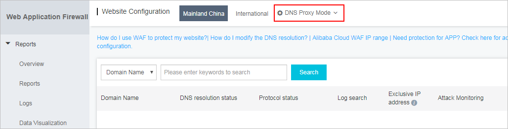 DNS proxy mode