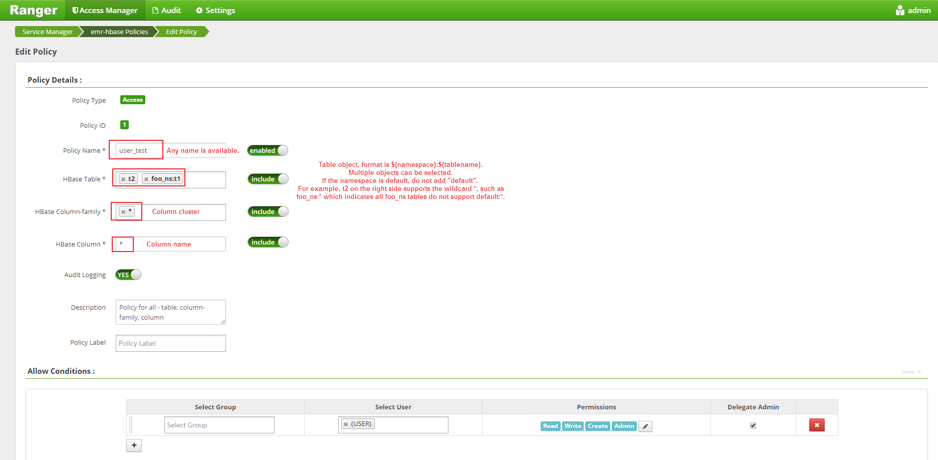 Configure permissions