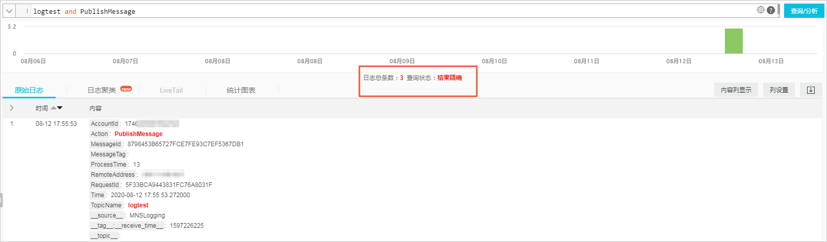 查看主题消息发布量