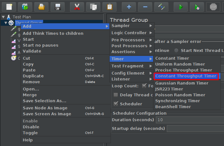 Constant Throughput Timer