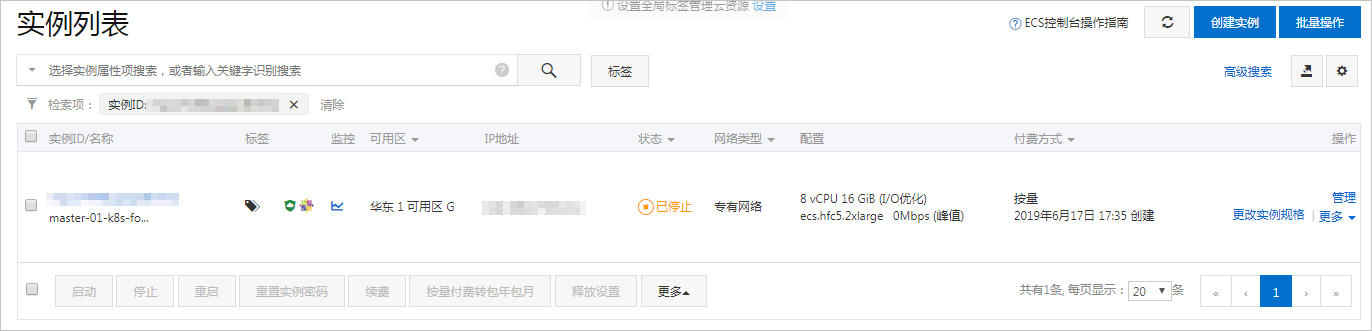 实例列表