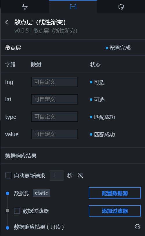 散点层(线性渐变)数据面板