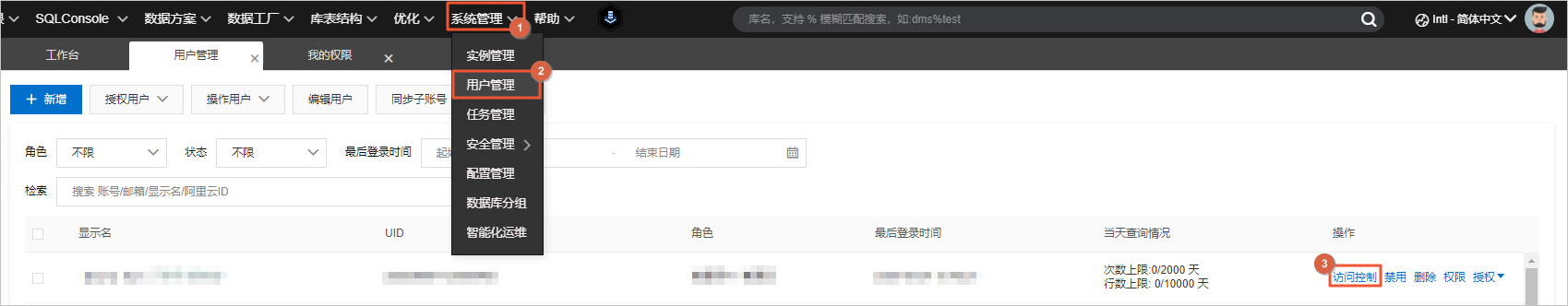 访问控制按钮