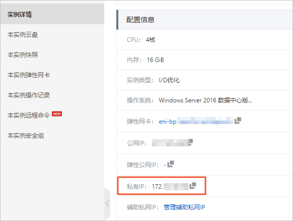 查看私网IP