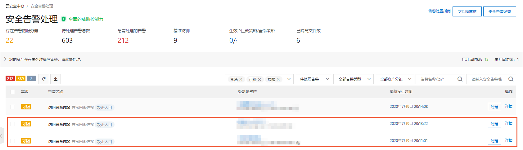 安全告警事件